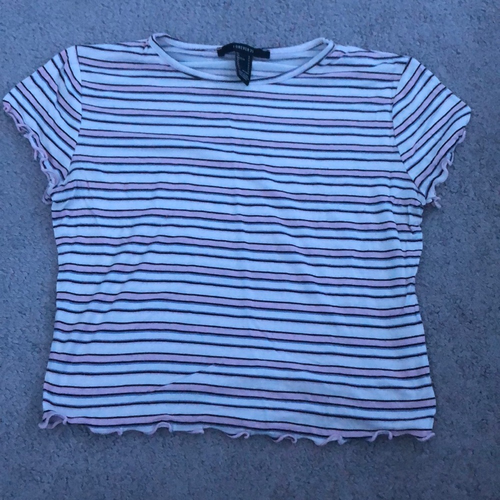 white stripped t shirt
